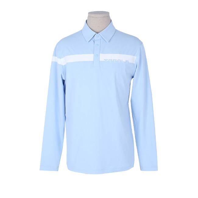 스트라이프 블루 두잉 골프 긴소매 셔츠 F241TSTC345