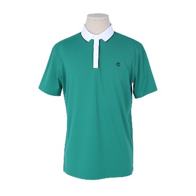 화이트카라 피케 그린 골프 반소매 티셔츠 F242TSTC355